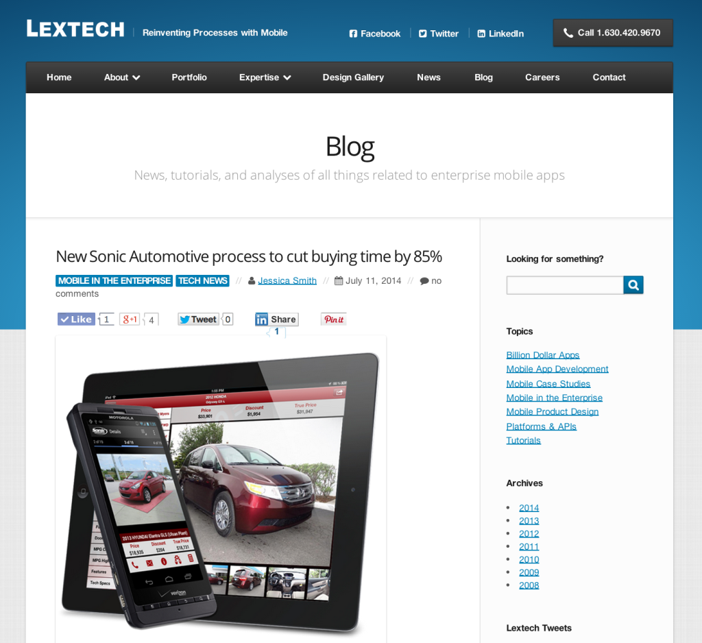 New Sonic Automotive process to cut buying time by 85% (Corporate bloggin)
