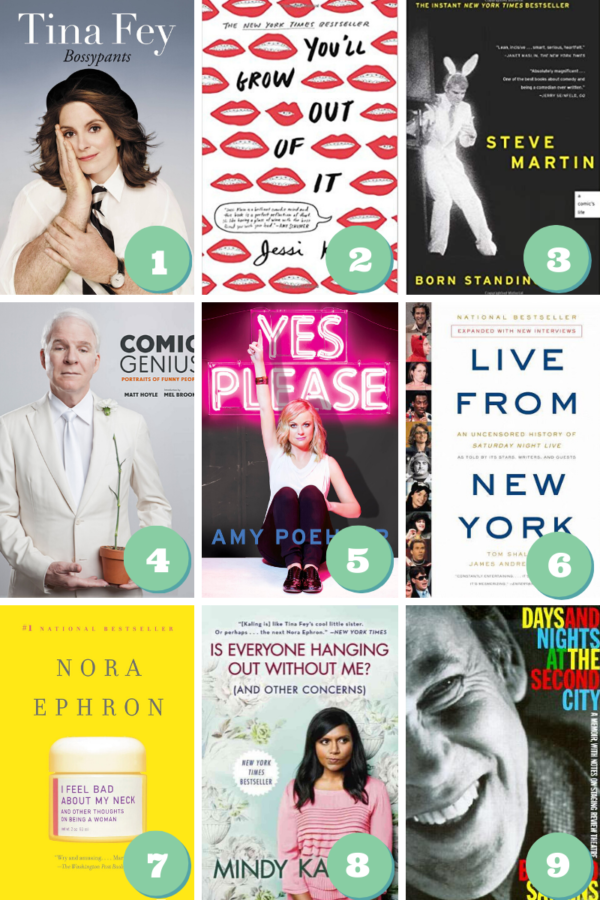 Grid of recommended comedy books