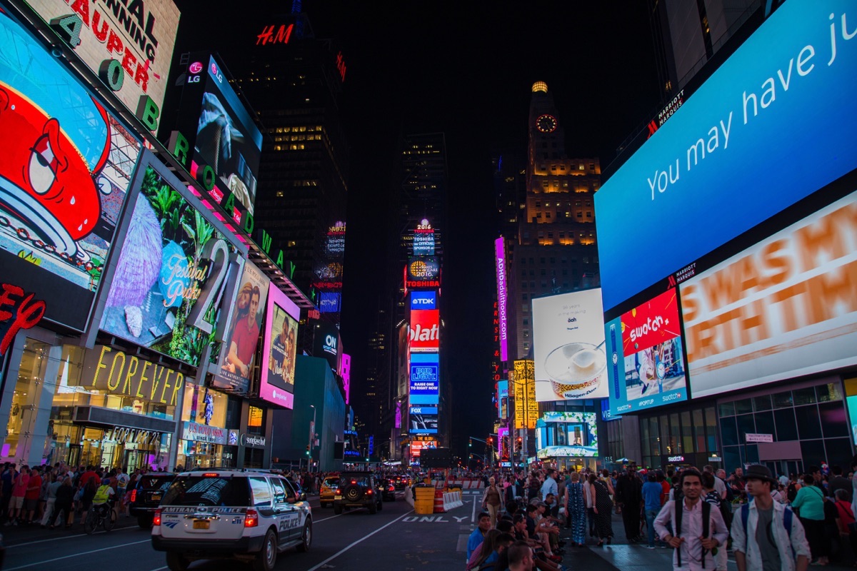 outdoor advertising in times square