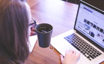 woman looking at website