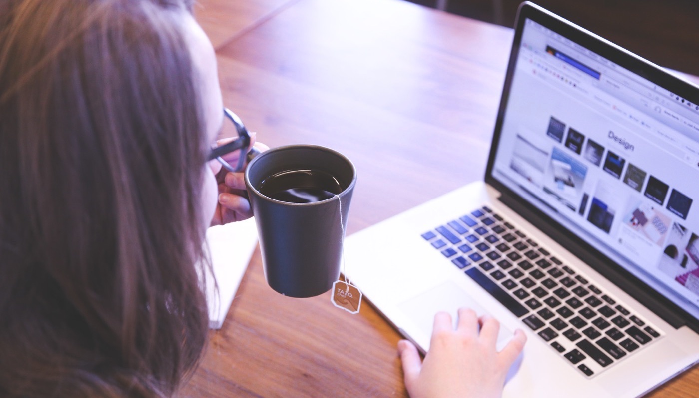 woman looking at website